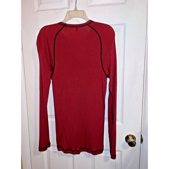 SMARTWOOL Mens Red 100% Merino Wool Pullover Long Sleeve Stretch Baselayer - Picture 5 of 8